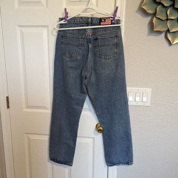 90s RALPH LAUREN | CLASSIC COTTON JEANS | Stonewash | 12 | EUC | Straight Leg - Picture 3 of 8